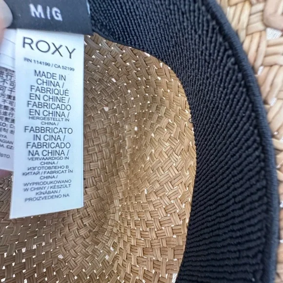 Roxy straw Sun Hat with Blue cord M/L - Picture 5 of 5